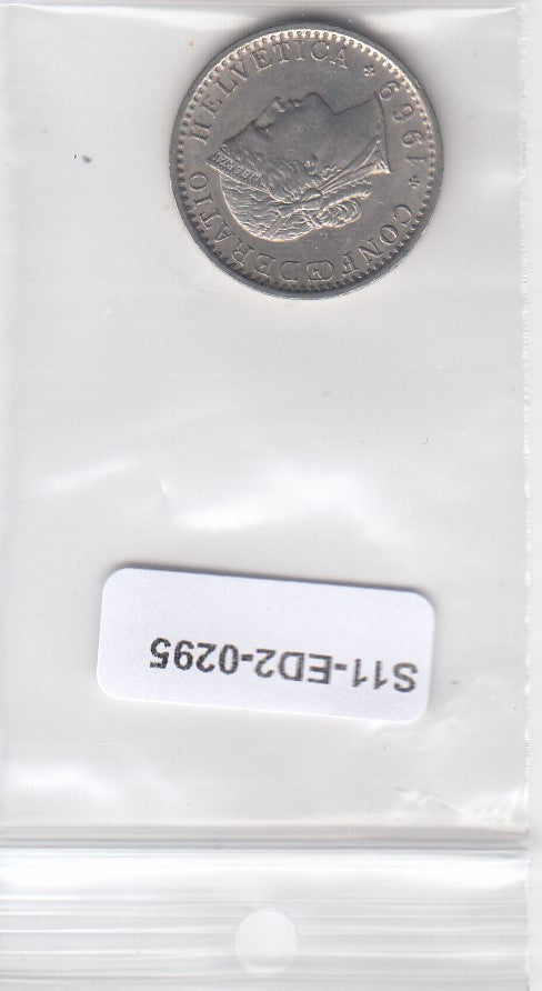 S11-ED2-0295 Zwitserland 20  rappen 1969 XF km29a