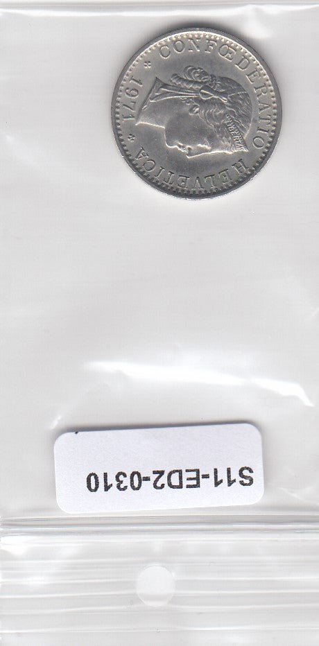 S11-ED2-0310 Zwitserland 20  rappen 1971 VF/XF km29a