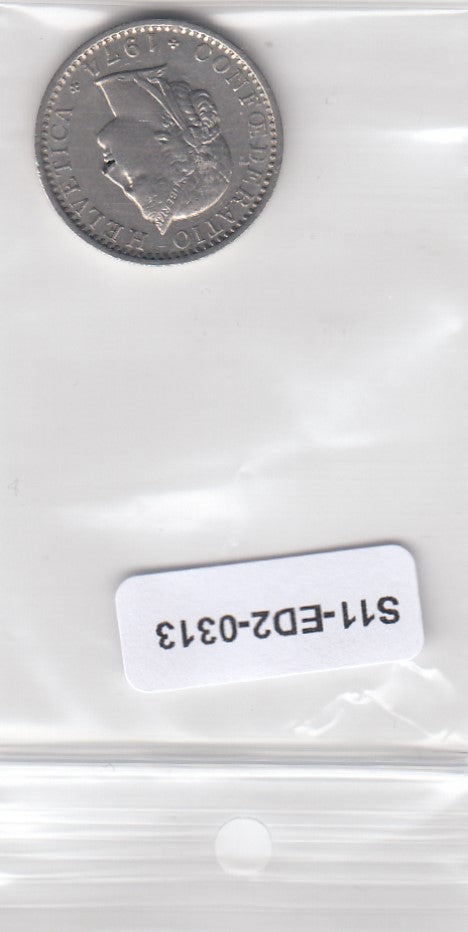 S11-ED2-0313 Zwitserland 20  rappen 1971 VF/XF km29a