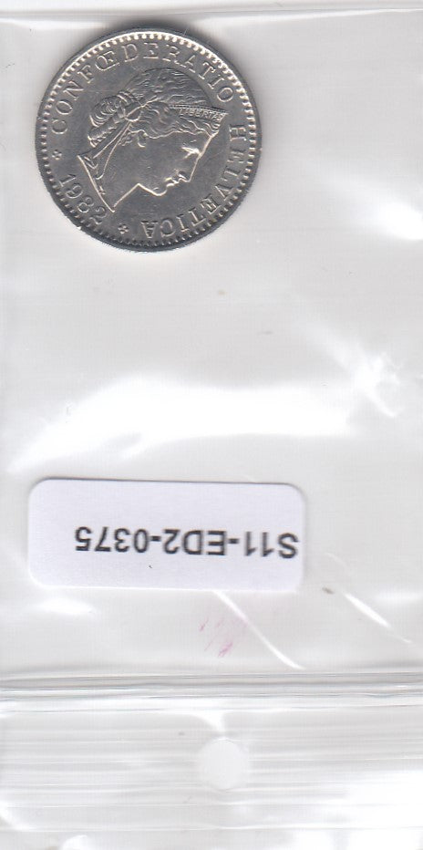 S11-ED2-0375 Zwitserland 20  rappen 1982 VF km29a