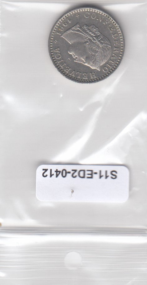 S11-ED2-0412 Zwitserland 20  rappen 1991 VF km29a