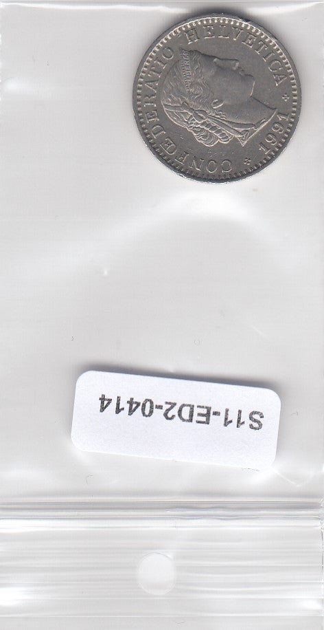 S11-ED2-0414 Zwitserland 20  rappen 1991 VF km29a