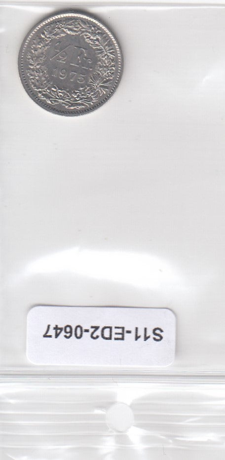S11-ED2-0647 Switzerland 1/2 franc 1975 xf KM# 23a