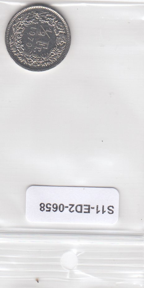 S11-ED2-0658 Switzerland 1/2 franc 1979 XF KM# 23a