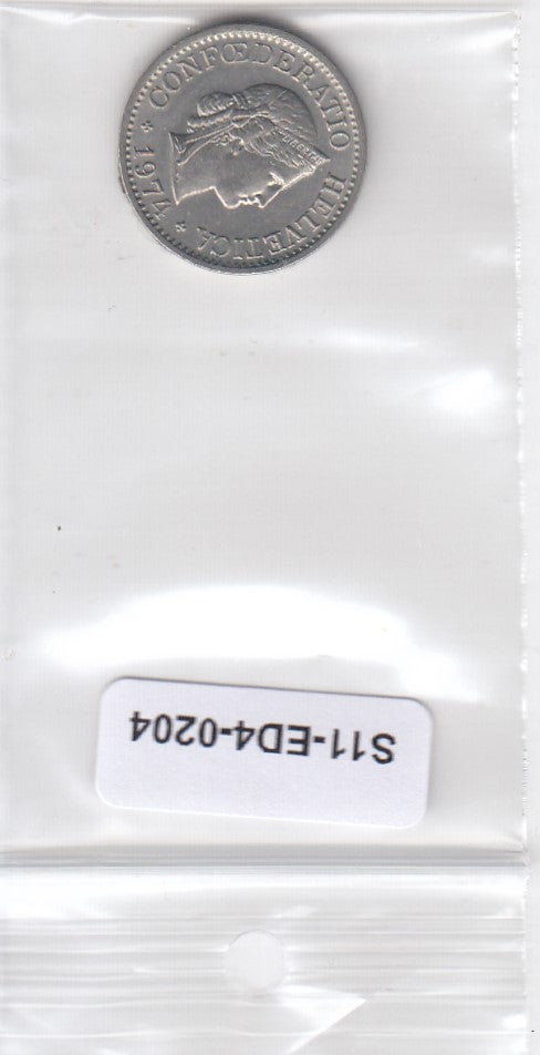 S11-ED4-0204 Zwitserland 10 rappen 1974 VF KM# 27