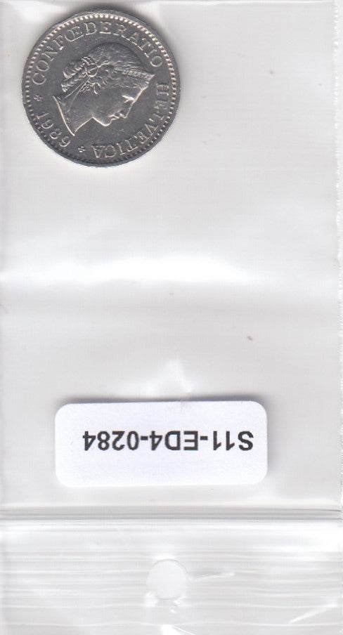 S11-ED4-0284 Zwitserland 10 rappen 1989 VF KM# 27