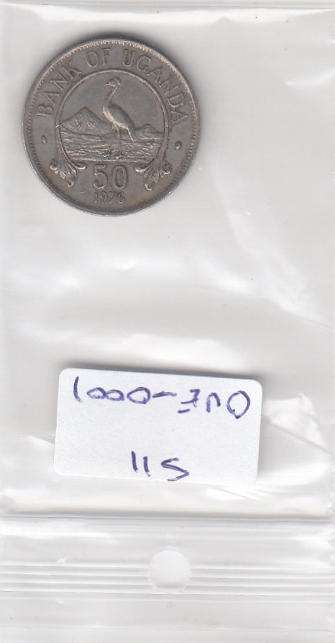 S11-OVE-0001-M18 Oeganda 50 cents CQ 1976 KM4a