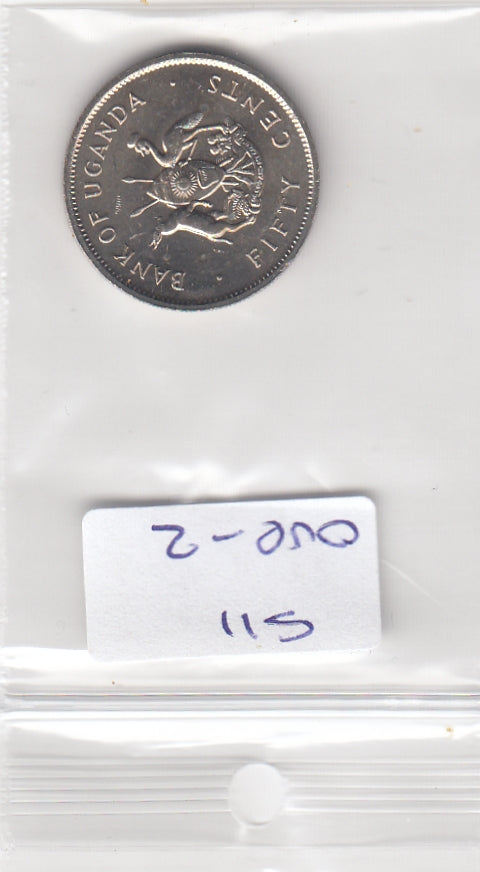 S11-OVE-0002-M12 Oeganda 50 cents UNC 1976 KM4a