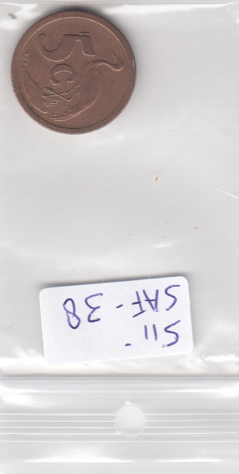 S11-SAF-0038 South Africa 5 cents 1990 KM 134