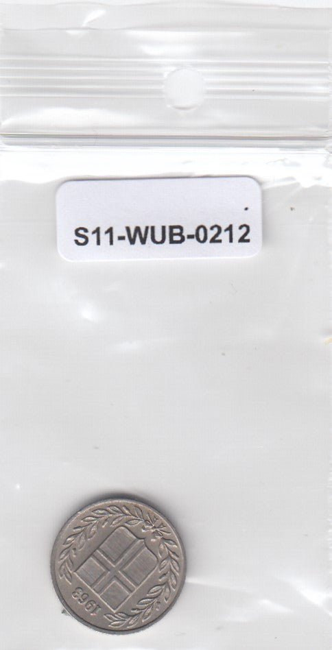 S11-WUB-0212 ICELAND 25 AURAR 1963 XF KM11
