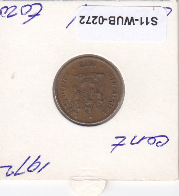 S11-WUB-0272 South Africa 1 cent 1972 KM 82  VF