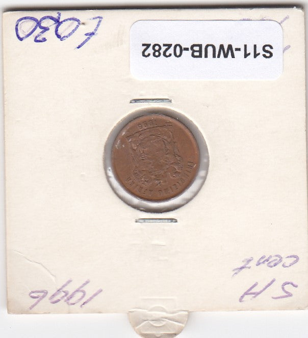 S11-WUB-0282 South Africa 1 cent 1996 KM 158  VF