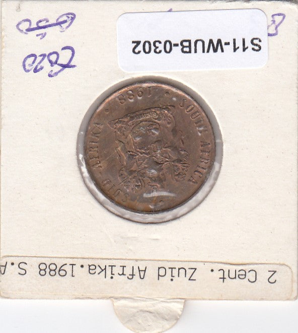 S11-WUB-0302 South Africa 2 cents 1988 KM 83  VF