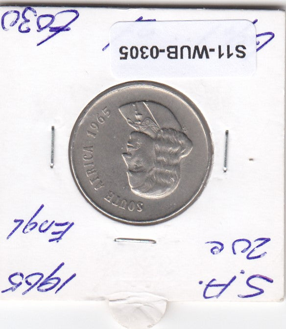 S11-WUB-0305 South Africa 20 cents 1965 KM 69.1 SOUTH VF
