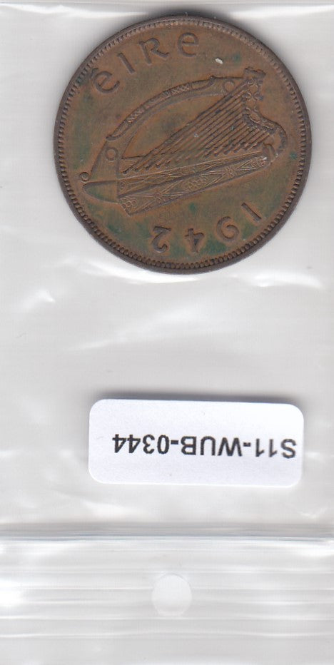 S11-WUB-0344 Ierland 1 penny ZF 1942 KM 11