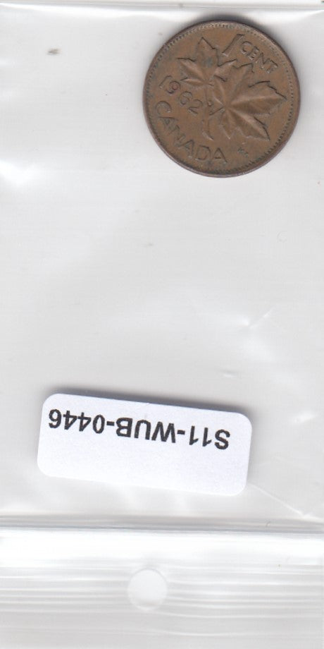 S11-WUB-0446 Canada 1 cent vf 1962 km49