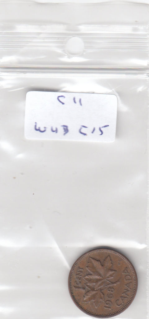 S11-WUB-0515 Canada 1 cent 1968 VF KM59