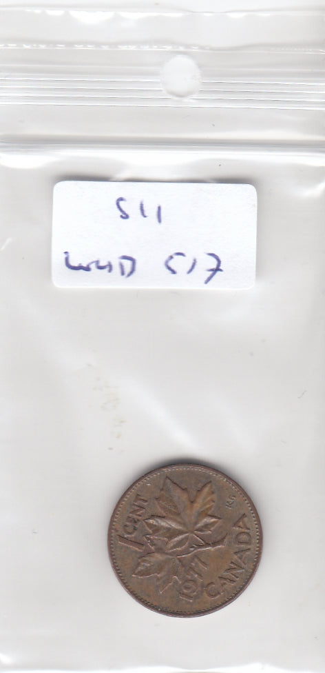 S11-WUB-0517 Canada 1 cent 1977 VF KM59