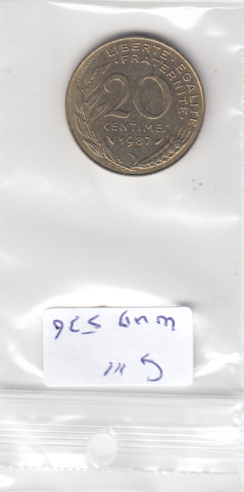 S11-WUB-0536 France 20 centimes 1987 VF KM930