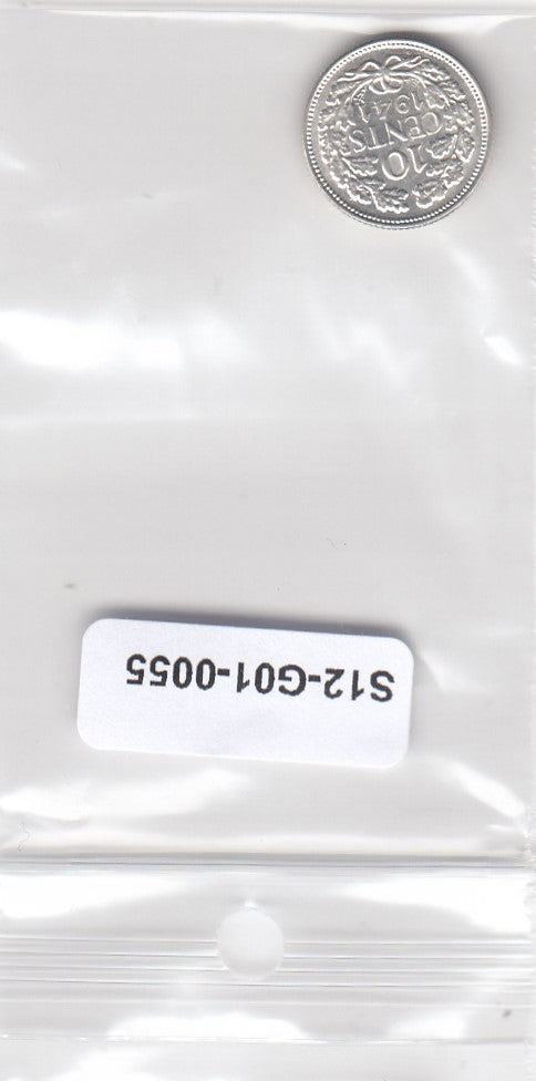 S12-G01-0055 Nederland 10 cent 1941  UNC KM163 ZILVER