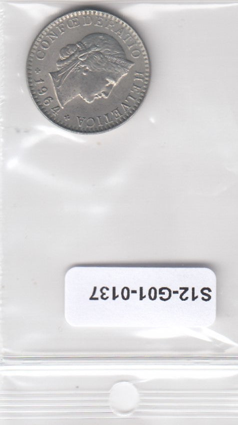S12-G01-0137 Zwitserland 20 rappen 1964  XF+ KM29a