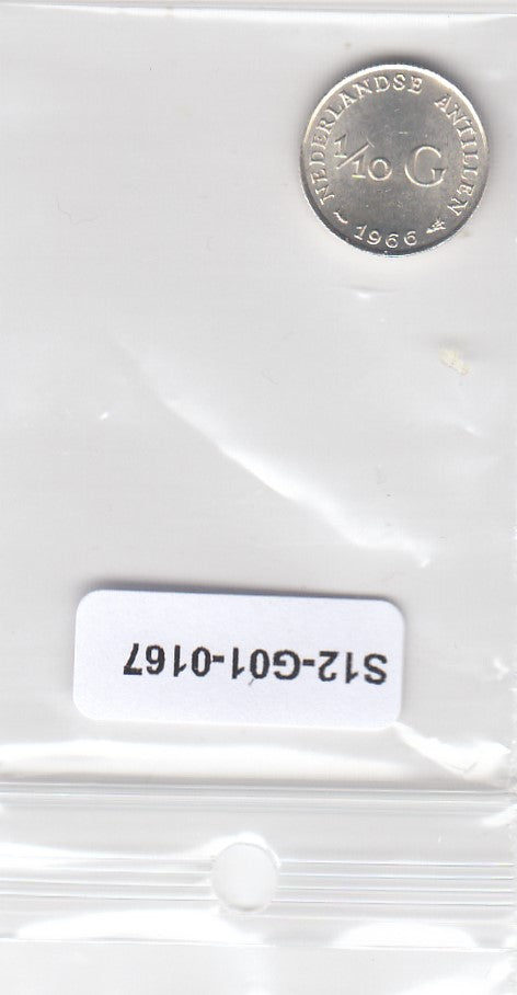 S12-G01-0167 Antillen 1/10 gulden 1966 Vis UNC KM3