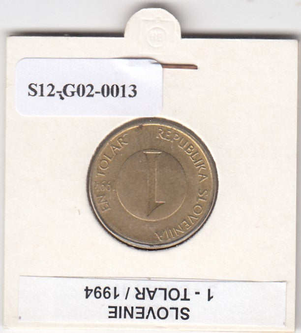 S12-G02-0013 Slovenië 1 Tolar 1994  VF+ KM6