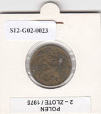 S12-G02-0023 Polen 2 zlote 1975  VF Y80.1