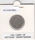 S12-G02-0041 Antillen 25 cent 1971  VF KM11