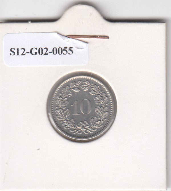 S12-G02-0055 Zwitserland 10 rappen 1962  VF KM27
