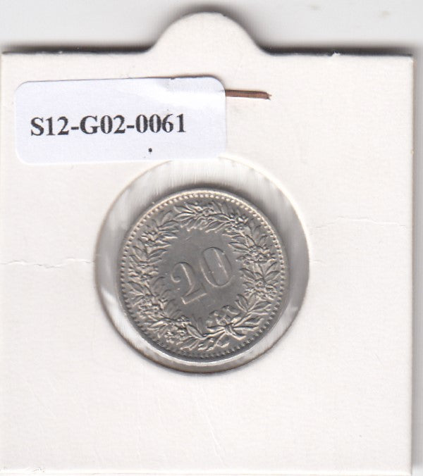 S12-G02-0061 Zwitserland 20 rappen 1970  XF KM29a