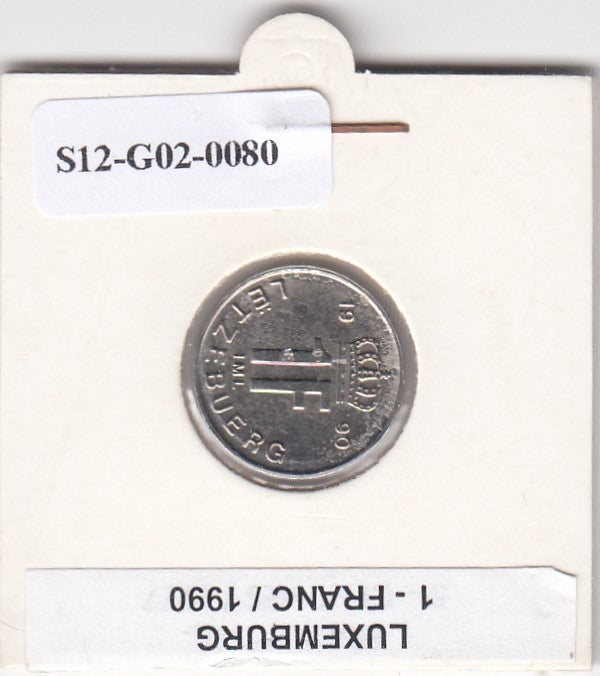 S12-G02-0080 Luxemburg 1 franc 1990 ZG KM63