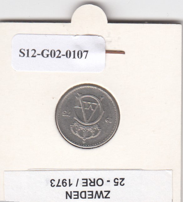 S12-G02-0107 Zweden 25 ore 1973  VF KM836