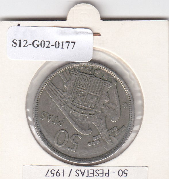 S12-G02-0177 Spanje 50 peseta 1957 (Y58) ZF KM788