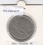 S12-G02-0177 Spanje 50 peseta 1957 (Y58) ZF KM788