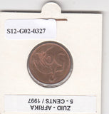 S12-G02-0327 Zuid Afrika 5 cents 1997  MS60 KM160