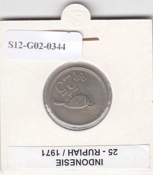 S12-G02-0344 Indonesië 25 rupiah 1971 ZFR+ KM34