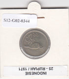 S12-G02-0344 Indonesië 25 rupiah 1971 ZFR+ KM34