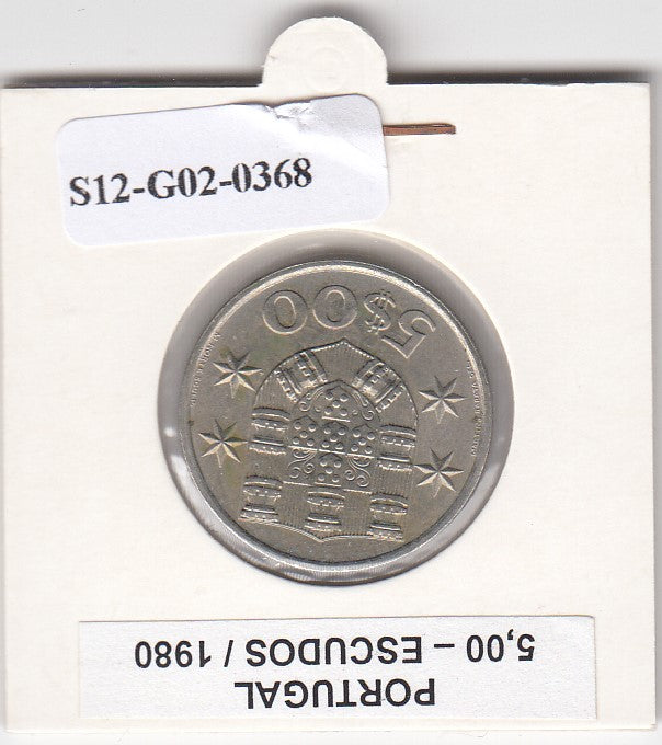 S12-G02-0368 Portugal 5 escudos 1980  VF KM591