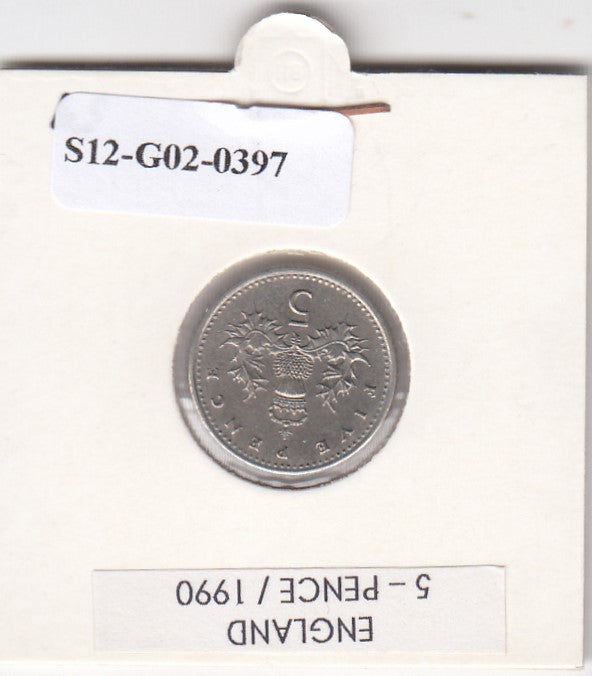 S12-G02-0397 Verenigd Koninkrijk 5 pence 1990  VF KM937