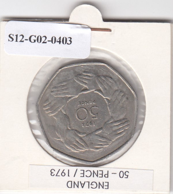 S12-G02-0403 Verenigd Koninkrijk 50 pence 1973  VF KM918 Entry into