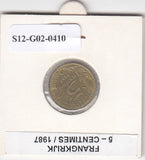 S12-G02-0410 Frankrijk 5 centimes   1987  VF KM933
