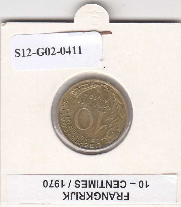 S12-G02-0411 Frankrijk 10 centimes 1970  VF KM929