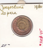 S12-G03-0217 Joegoslavië 20 para 1980  FI/VF KM45
