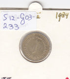 S12-G03-0233 Yugoslavia 1 Dinar 1984 VF KM86