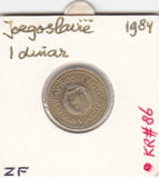 S12-G03-0233 Yugoslavia 1 Dinar 1984 VF KM86