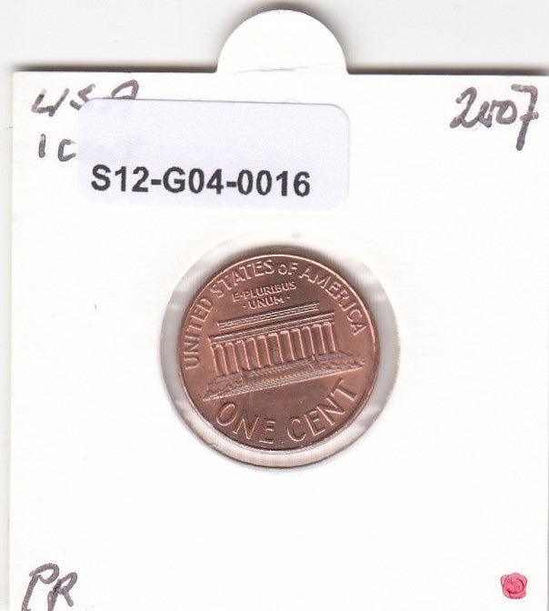 S12-G04-0016 USA 1 cent 2007  XF KM201b