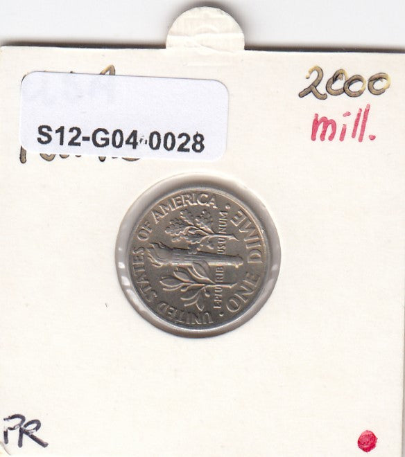 S12-G04-0028 USA 1 dime 2000 P XF KM195a