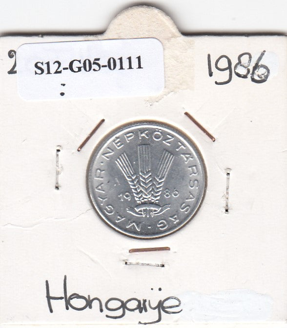 S12-G05-0111 Hongarije 20 filler 1986  MS63 KM573