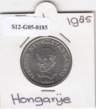 S12-G05-0185 Hongarije 20 forint 1985  MS63 KM630